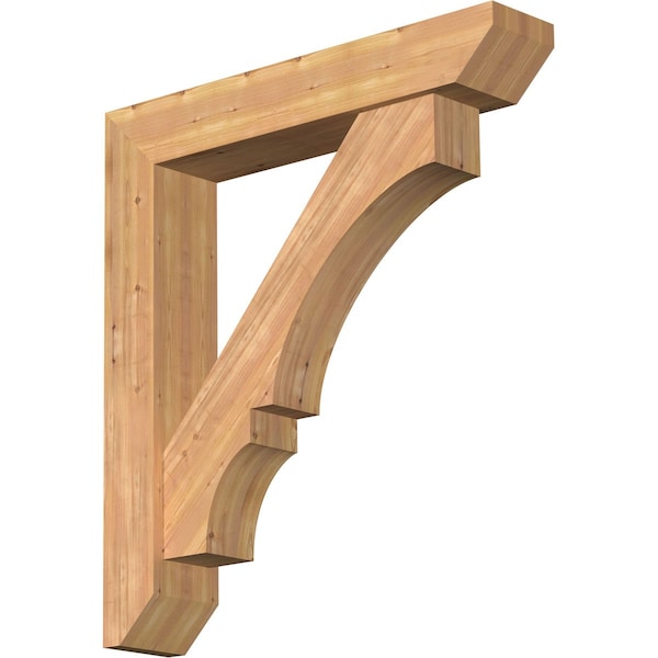 Ekena Millwork Balboa Slat Smooth Bracket w/ Offset Brace, Western Red Cedar, 7 1/2"W x 40"D x 44"H BKT0806X40X44BOA06SWR - main